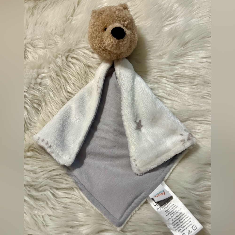 Lambs & Ivy Disney Baby Winnie‎ The Pooh Lovey White/Gray Security Blanket